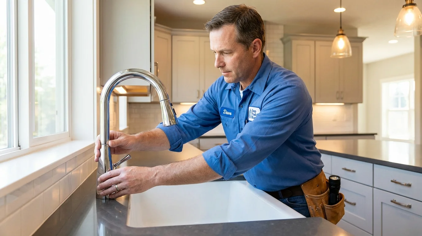 Kitchen faucet installation by Johns Plumbing LLC in Leavenworth